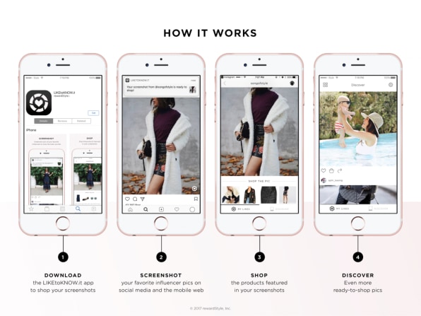 Instantly shop your screenshots of your favorite influencer pics