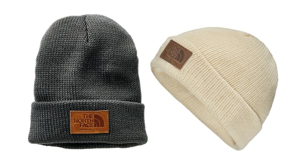 north face cream beanie