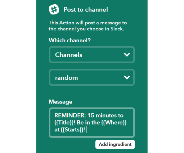 slack reminder examples