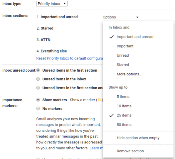 gmail setting are out of date