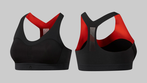 Reebok sports bra uses gel to change support as you move