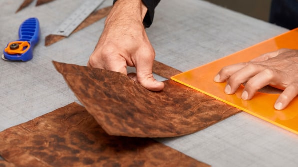 This leather bag is actually made from mushrooms