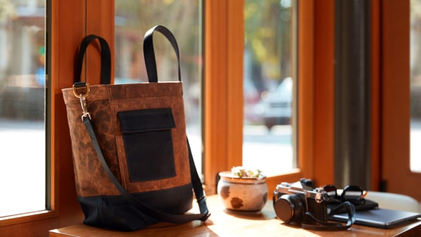 This leather bag is actually made from mushrooms