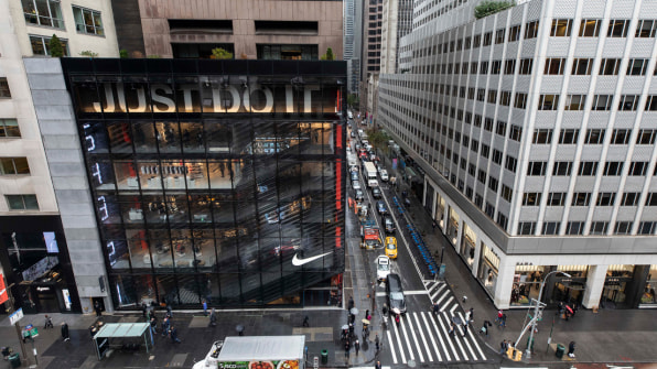 NIKE opens immersive flagship store in NYC with wavy glass façade