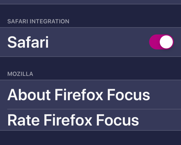 firefox focus safari integration