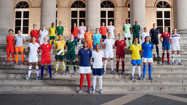 Models Women's Professional Soccer league new team kits unveiling by Puma,  held at The Event Space New York City, USA Stock Photo - Alamy