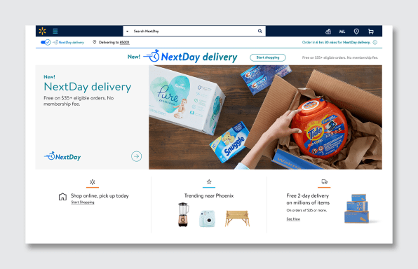 Walmart To Offer Free 1 Day Shipping Nationwide This Year