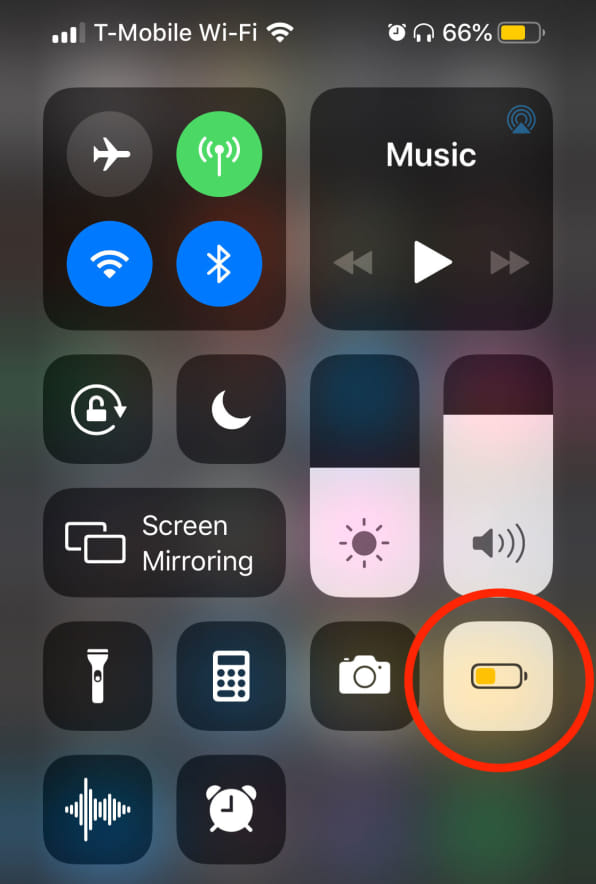 add low battery mode to control center