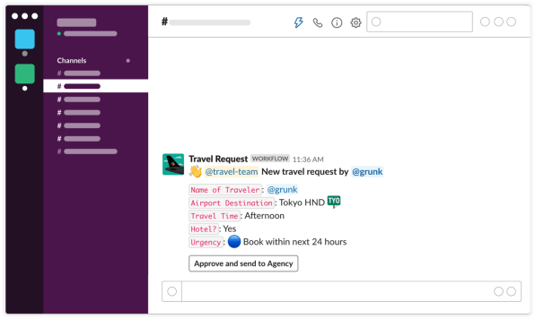 slack workflow builder if statement