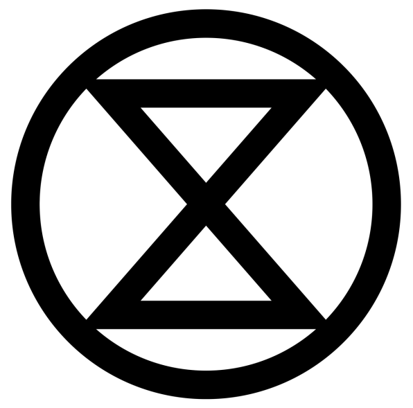 Logotyp för Extinction rebellion