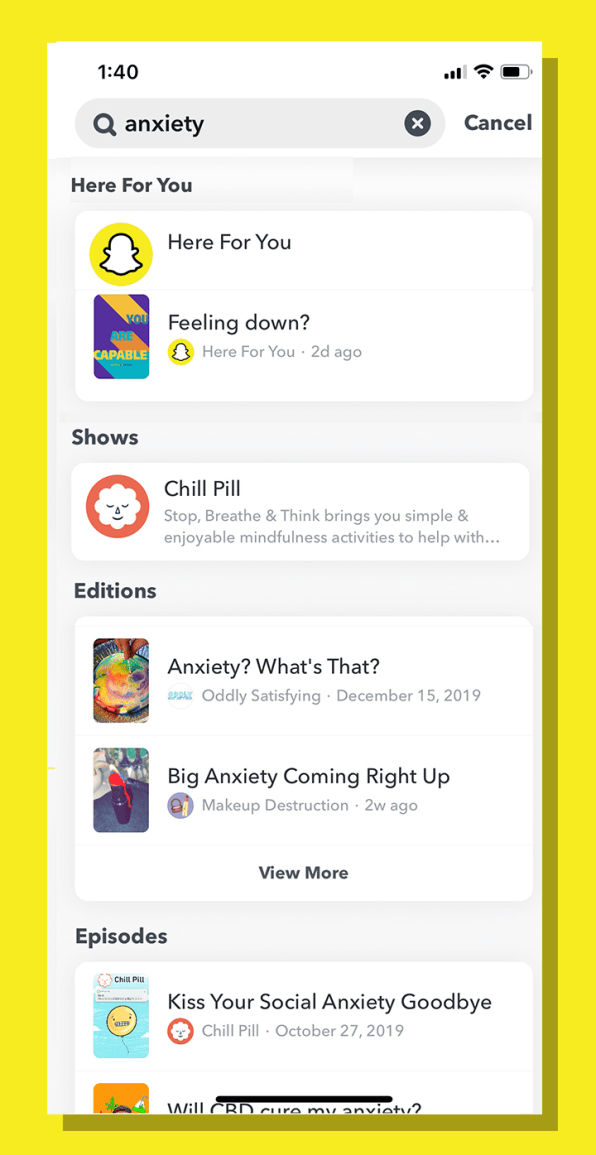 Snapchat Introduces New Interventions For Mental Health