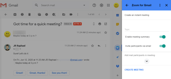 how to set up a zoom meeting in gmail