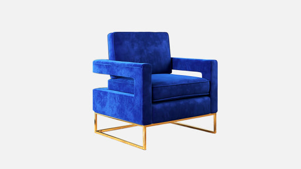 Wayfair blue velvet on sale chair