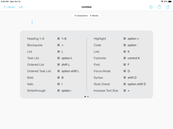 excel ipad keyboard shortcuts