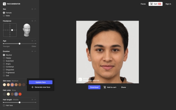 Free AI Face Generator: Create human faces using AI