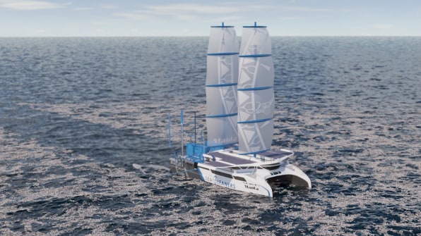 The Manta Sailboat Uses Ocean Plastic To Help Power Itself 