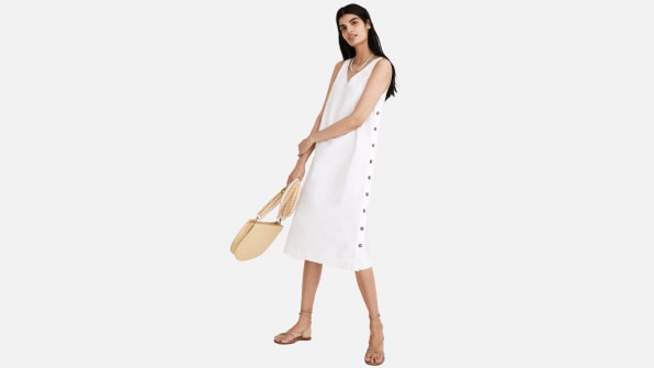 linen side button dress