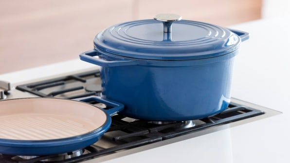 This Le Creuset cast-iron Dutch oven has lid that doubles as a grill pan—and  it's $42 off today