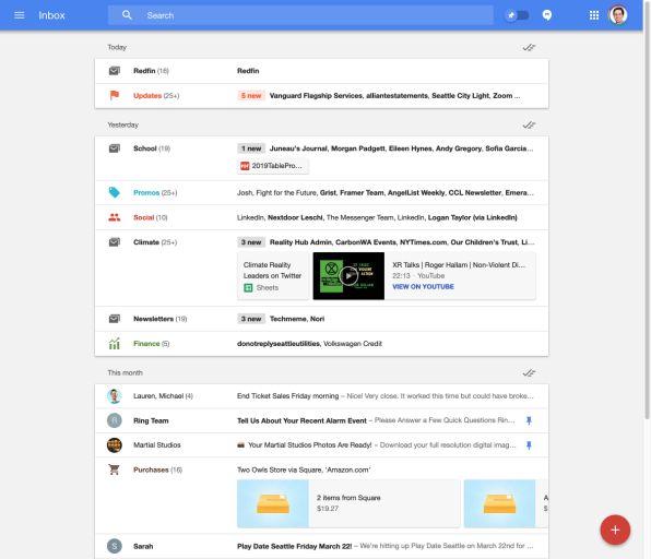 google inbox app create bundle