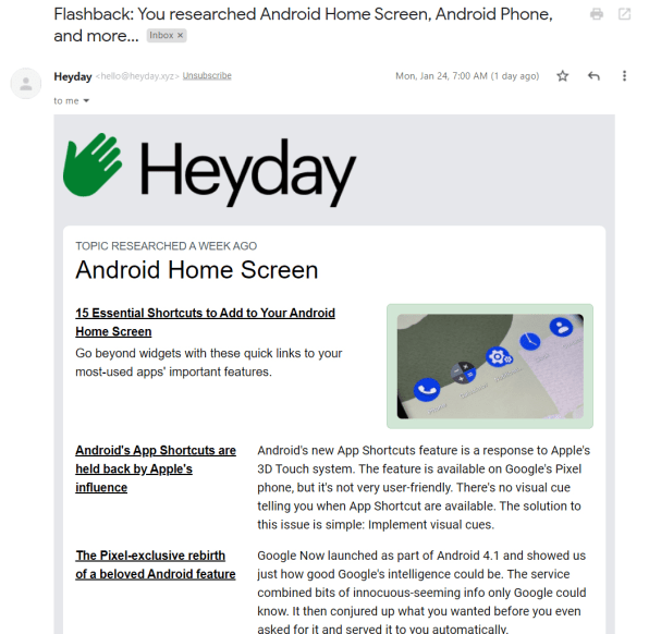 Heyday Productivity App Connects Google And Other Apps