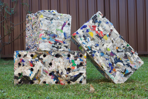 Clear Drop aims to streamline recycling by pressing bags into bricks