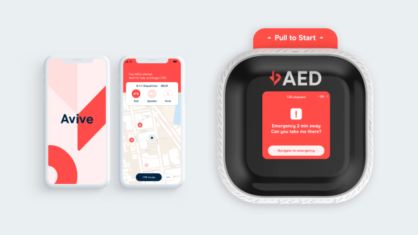 A smart phone enabled pocket AED. This SMall AED for Rapid