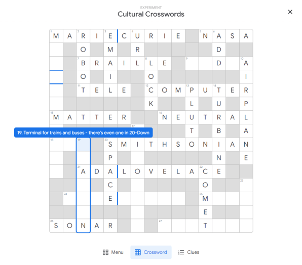 Culture crossword puzzle