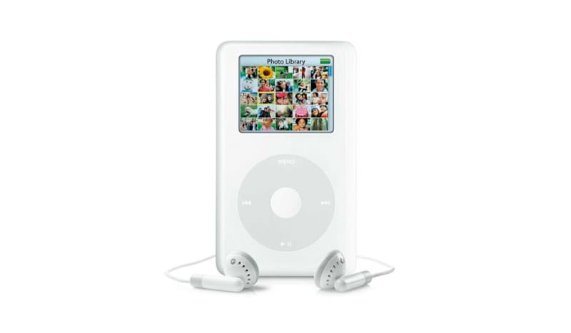 The top of the line iPod model at the time, the iPod Photo saw a comparatively huge 60 GB capacity and could store and display color photos. Eight months after its introduction, it was folded back in with the iPod classic line, bringing a color display and photo storage to every full-size iPod.