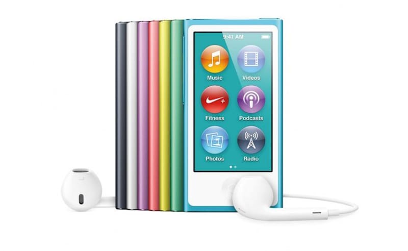 The trend of offering multiple colorways of iPods continued with the most recent iPod Nano. It also used a small, multi-touch enabled screen and supported video, which previous models did not. A small package packing the punch of its larger counterparts.