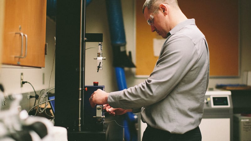 This fully biodegradable “leather” is welded together from waste